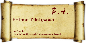 Priher Adelgunda névjegykártya
